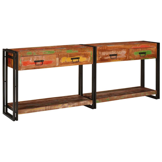Mesas consola Outros 2 pcs Multicolor Madeira recuperada maciça