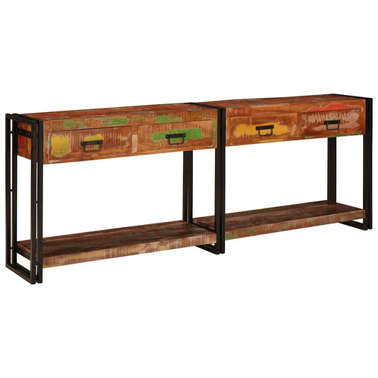 Mesas consola Outros 2 pcs Multicolor Madeira recuperada maciça