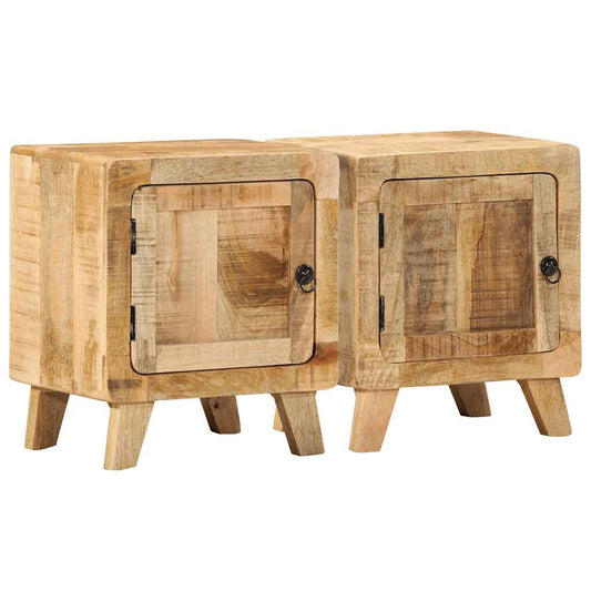 Mesas de cabeceira 2 pcs 40x32x46 cm mangueira áspera maciça