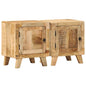 Mesas de cabeceira 2 pcs 40x32x46 cm mangueira áspera maciça