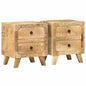 Mesas de cabeceira 2 pcs 40x32x46 cm mangueira áspera maciça