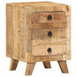 Mesa de cabeceira 37x32x50cm madeira de mangueira áspera maciça