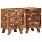 Mesas de cabeceira 2 pcs 37x32x50 cm madeira recuperada maciça