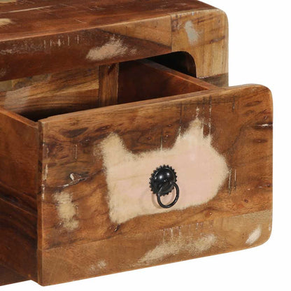 Armário de TV para parede de madeira recuperada maciça