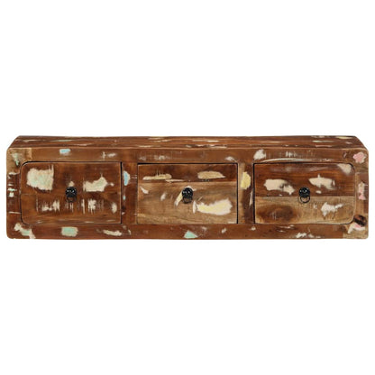 Armário de TV para parede de madeira recuperada maciça