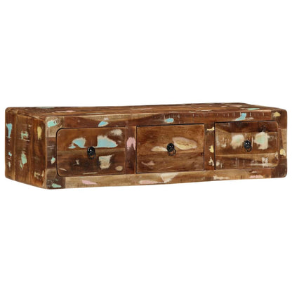 Armário de TV para parede de madeira recuperada maciça