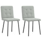Cadeiras de jantar 2 pcs veludo cinzento-claro