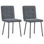 Cadeiras de jantar 2 pcs veludo cinzento-escuro