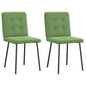 Cadeiras de jantar 2 pcs veludo verde-claro
