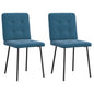 Cadeiras de jantar 2 pcs veludo azul