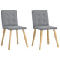 Cadeiras de jantar 2 pcs tecido cinzento-claro