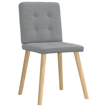 Cadeiras de jantar 2 pcs tecido cinzento-claro