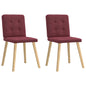Cadeiras de jantar 2 pcs tecido vermelho tinto