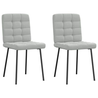 Cadeiras de jantar 2 pcs veludo cinzento-claro