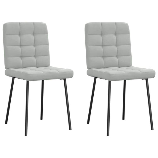 Cadeiras de jantar 2 pcs veludo cinzento-claro