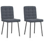Cadeiras de jantar 2 pcs veludo cinzento-escuro