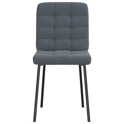 Cadeiras de jantar 2 pcs veludo cinzento-escuro