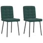 Cadeiras de jantar 2 pcs veludo verde-escuro