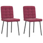 Cadeiras de jantar 2 pcs veludo vermelho tinto