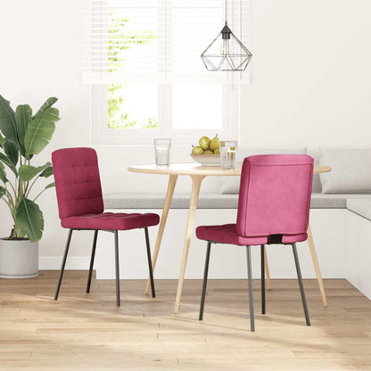 Cadeiras de jantar 2 pcs veludo vermelho tinto