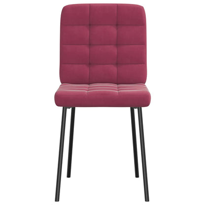 Cadeiras de jantar 2 pcs veludo vermelho tinto