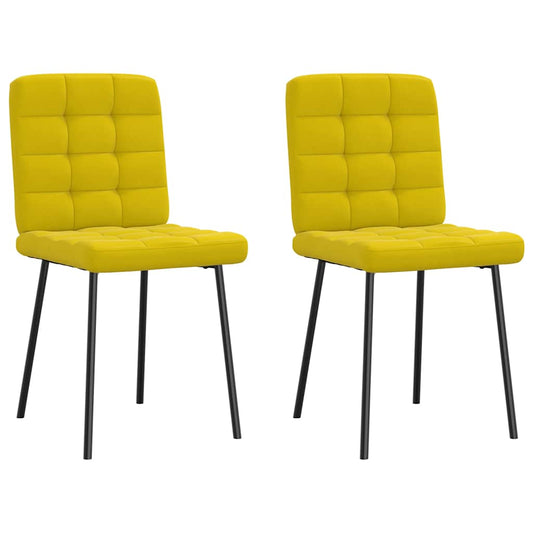 Cadeiras de jantar 2 pcs veludo amarelo
