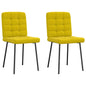 Cadeiras de jantar 2 pcs veludo amarelo
