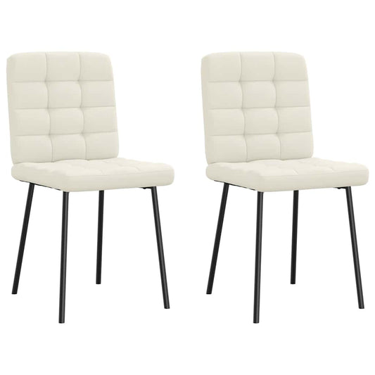 Cadeiras de jantar 2 pcs veludo cor creme