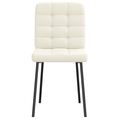 Cadeiras de jantar 2 pcs veludo cor creme