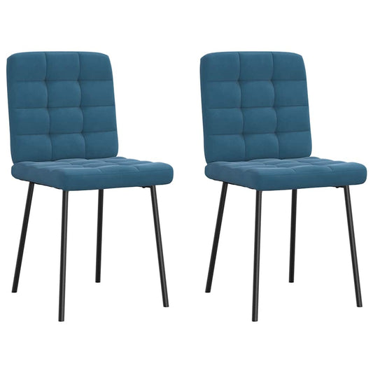 Cadeiras de jantar 2 pcs veludo azul