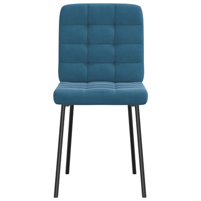 Cadeiras de jantar 2 pcs veludo azul