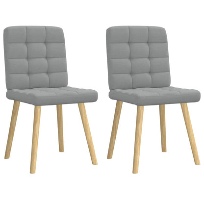 Cadeiras de jantar 2 pcs tecido cinzento-claro