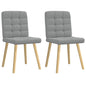 Cadeiras de jantar 2 pcs tecido cinzento-claro