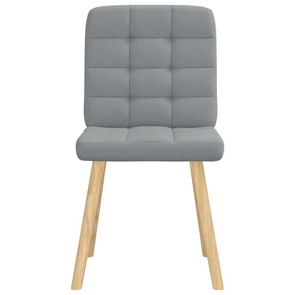 Cadeiras de jantar 2 pcs tecido cinzento-claro