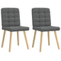 Cadeiras de jantar 2 pcs tecido cinzento-escuro