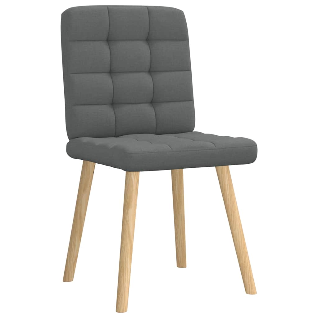 Cadeiras de jantar 2 pcs tecido cinzento-escuro
