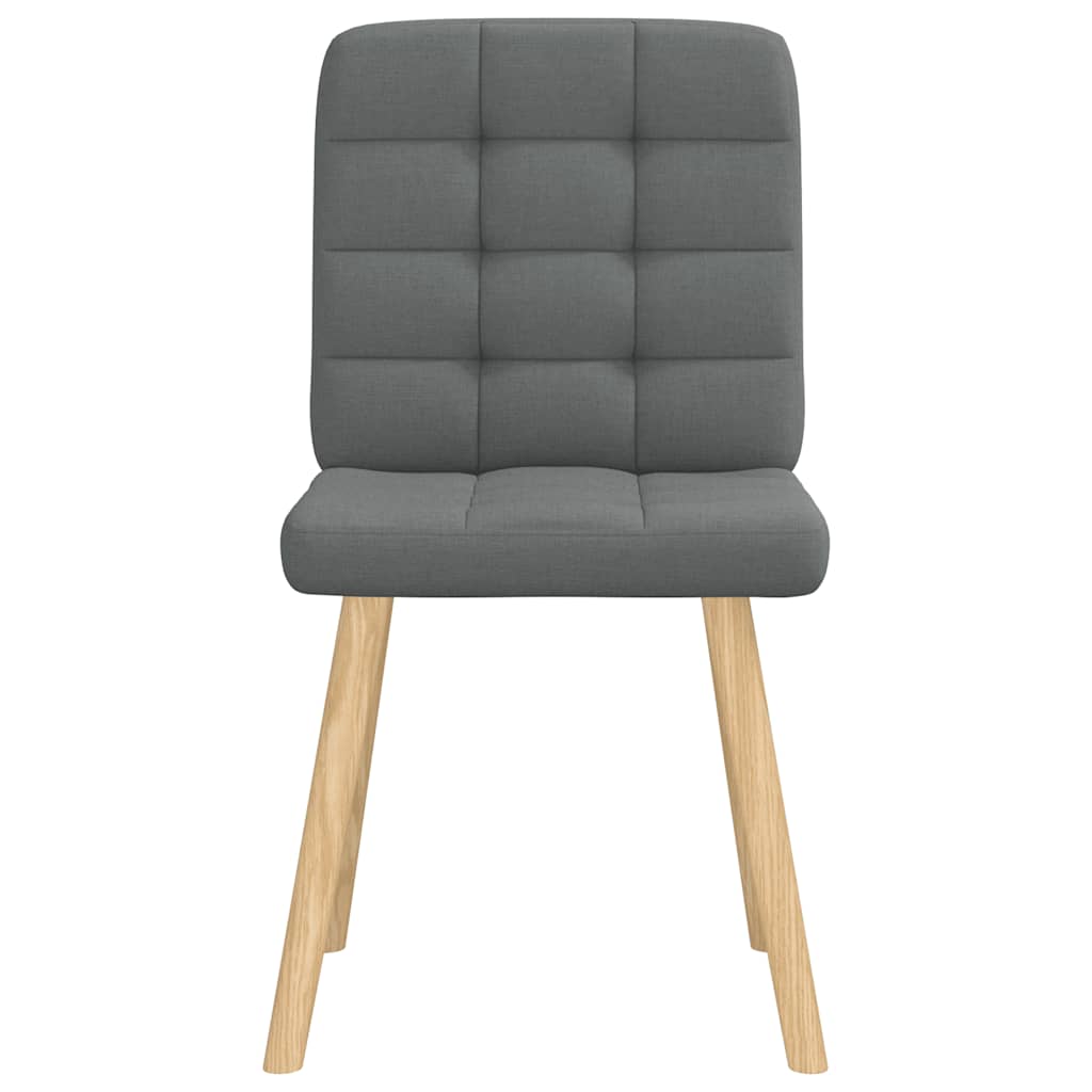 Cadeiras de jantar 2 pcs tecido cinzento-escuro