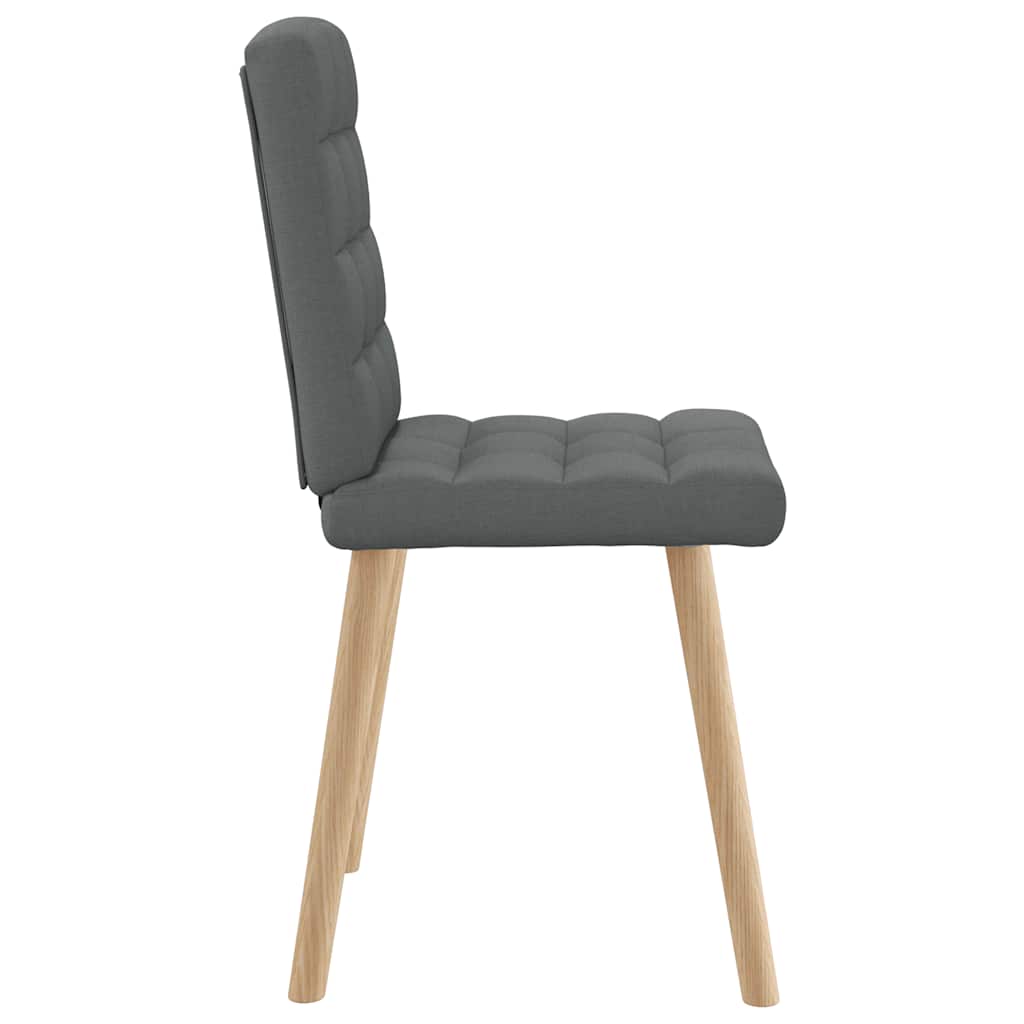 Cadeiras de jantar 2 pcs tecido cinzento-escuro