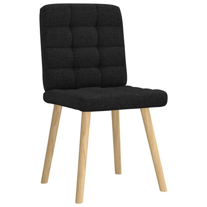 Cadeiras de jantar 2 pcs tecido preto