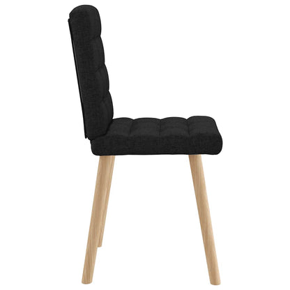 Cadeiras de jantar 2 pcs tecido preto