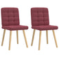 Cadeiras de jantar 2 pcs tecido vermelho tinto