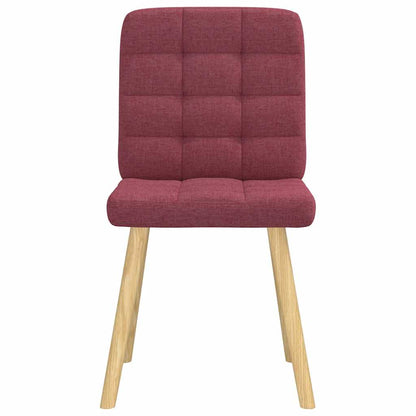 Cadeiras de jantar 2 pcs tecido vermelho tinto
