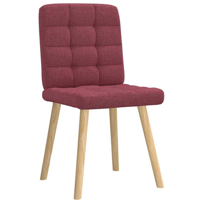 Cadeiras de jantar 2 pcs tecido vermelho tinto