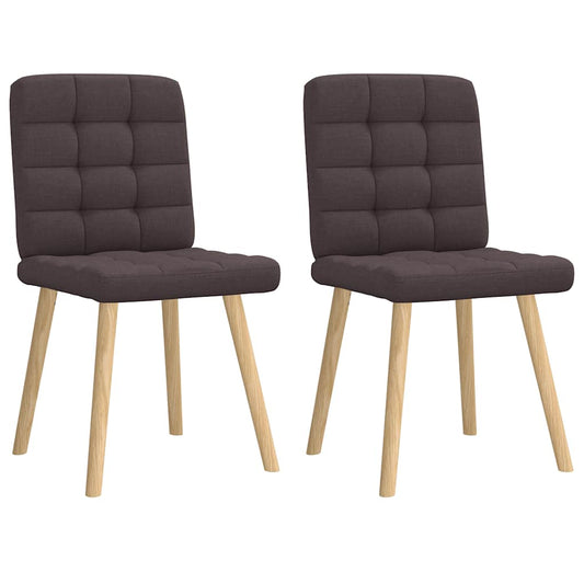 Cadeiras de jantar 2 pcs tecido castanho-escuro