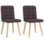 Cadeiras de jantar 2 pcs tecido castanho-escuro
