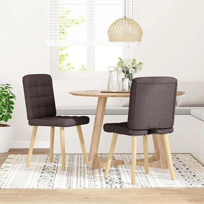 Cadeiras de jantar 2 pcs tecido castanho-escuro