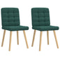 Cadeiras de jantar 2 pcs tecido verde-escuro