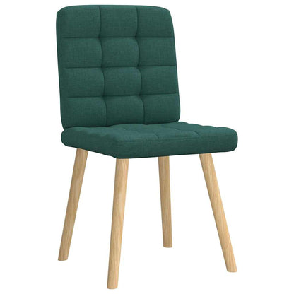 Cadeiras de jantar 2 pcs tecido verde-escuro