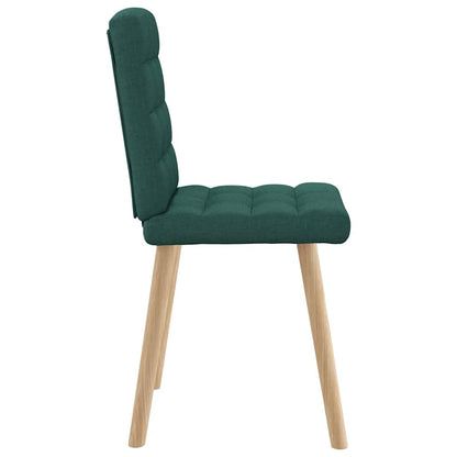 Cadeiras de jantar 2 pcs tecido verde-escuro