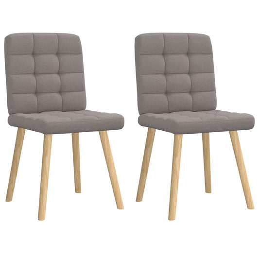 Cadeiras de jantar 2 pcs tecido cinzento-acastanhado